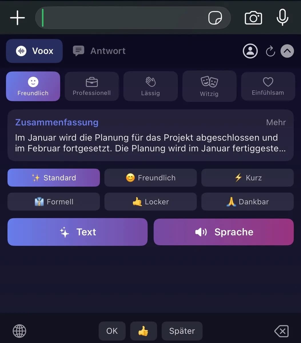 Voox Keyboard Interface
